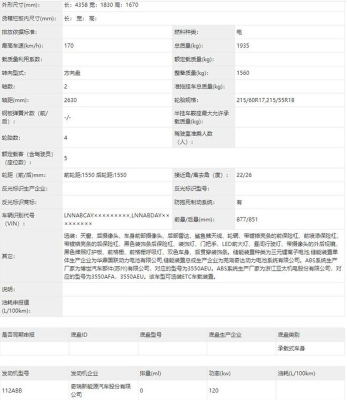 奇瑞瑞虎e新车型申报信息曝光 整体提升明显-擎动 - 玩转“汽车+”！